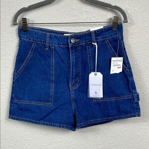 NWT Flying Angel Carpenter Denim Jean Shorts High Rise Sz 11 30